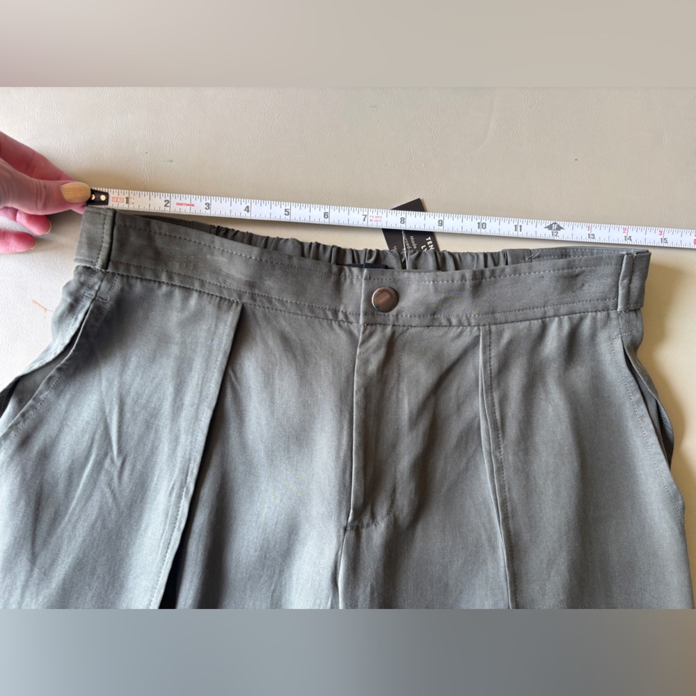 NWT BR factory Tencel Wide-Leg Pants- steel green - Picture 11 of 16